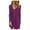 Purple, variant on Fesfesfes Women Dress Casual Fall Solid U-Neck Buttons Long Sleeve Waist Dress Clothes Sale