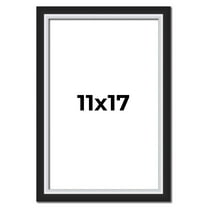 11x17 Frame Black & Silver Solid Wood Picture Frame Width 1.25 Inches | Interior Depth 0.75 Inches
