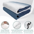 thumbnail image 4 of Queen Quilt Set 90''x96'', Navy Blue Ombre Lightweight Summer Bedspread Coverlet Set with 2 Pillow Shams, Modern Abstract Art Texture Breathable All Season Quilt Bedding for Bedroom/Guest Room, 4 of 9