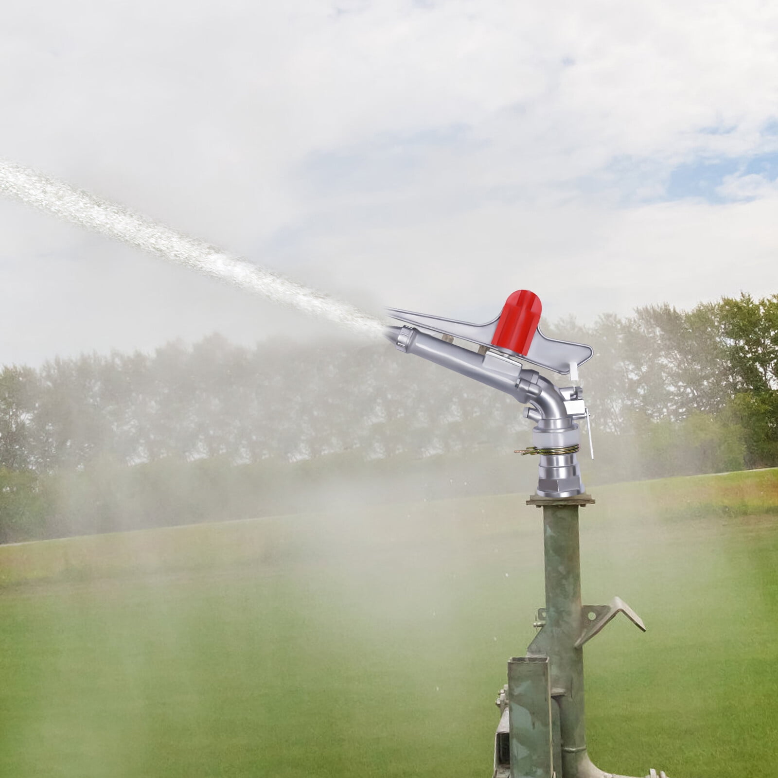 2'' Irrigation Spray Gun Sprinkler Gun Large 360°Adjustable Impact Area Water  17.3*9.3in for Farms, Orchards, Tea Gardens, Forestry