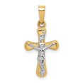 thumbnail image 1 of Quality Gold XR1655 14K Yellow Gold Polished Inri Rounded Crucifix Pendant, 1 of 1