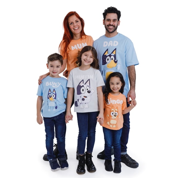 Bluey Big Boys' Short Sleeve T-Shirt Bingo Peach