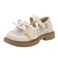 thumbnail image 2 of Otqutp Girls Mary Jane Shoes Mesh Lace Trim Bow Heart Buckle Kids Flats Non Slip Round Toe School Uniform Party Shoe, 2 of 8