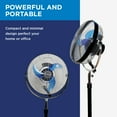 thumbnail image 4 of Westinghouse Oscillating Fan - 16” 3-in-1 Fan Featuring Metal Front Grill, 360° Internal Oscillation Function, Turbo Power, and Three-Speed Setting - Used as Stand, Table, or Wall Fan, 4 of 9