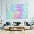 thumbnail image 7 of Coolnut Mermaid Tapestry Washable Polyester Art Wall Hanging Blanket for Living Room Bedroom Dorm Party, 60 x 51 Inch Home Decor Gifts, 7 of 7