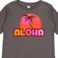 thumbnail image 4 of Inktastic Pink Aloha Palm Girls Long Sleeve Toddler T-Shirt, 4 of 5