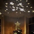 thumbnail image 1 of 9"Hollow Gold Star Christmas Tree Topper Rotating Magic Warm White StarProjector Xmas Tree Decoration, 1 of 6