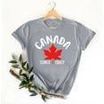 thumbnail image 3 of Pisexur Nouveau T-shirt à Manches Courtes Col Rond Imprimé Décontracté pour Femmes, Hauts d'Été pour Femmes Gris, m, 3 of 4
