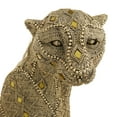 thumbnail image 6 of 8" x 21" Gold Polystone Carved Encrusted Beading Leopard Sculpture with Diamond Shaped Mirrored Accent, by DecMode, 6 of 13