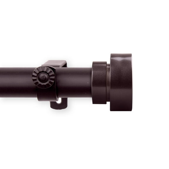 Contemporary Home Living 120"- 170" Solid Mahogany Brett Adjustable Single Window Curtain Rod