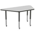thumbnail image 4 of ECR4Kids 30in x 60in Trapezoid Premium Thermo-Fused Adjustable Activity Table Grey/Black/Black - Super Leg, 4 of 8