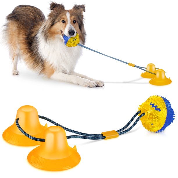 ComfiTime Suction Cup Dog Toy Interactive Dog Chew Toys for Teething