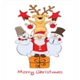 thumbnail image 3 of Ambesonne Christmas Duvet Cover Sets, Santa Snowman Reindeer, 2-King, White Vermilion Mustard, 3 of 3