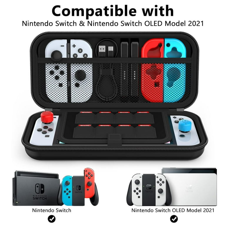 Nintendo Switch OLED Accessories Bundle Pack Set Carrying Case Bumper  Playstand