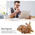 thumbnail image 3 of Resin Deer Figurine, Mini Animal Figurine Deer Decorations 3.8x2.2x6.7in Outdoor Garden Statue Deer Lying Down Sculpture Ornaments Housewarming Gift, 3 of 5