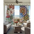 thumbnail image 4 of Boho Floral Blackout Curtains 72 Inches Long for Bedroom, Bohemia Colorful Mandalas Botanical Flower Thermal Insulated Room Darkening Black Out Window Curtain Panels Grommet Drapes for Living Room, 4 of 8