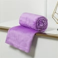 thumbnail image 2 of Cinvoph Solid Color Throw Blanket Double Layer Blanket Soft Cozy Flannel Blankets Machine Washable for Home Bed Couch Winter Comfort Throw All Season Warmth 55"x39" Purple, 2 of 3