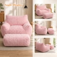 thumbnail image 5 of LaoGeoRon Pink Bean Bag Chair for Adults with Ottomans,Memory Foam Filled Bean Bag Sofa Footrest with Armrests,Removable Washable Cover, 5 of 9