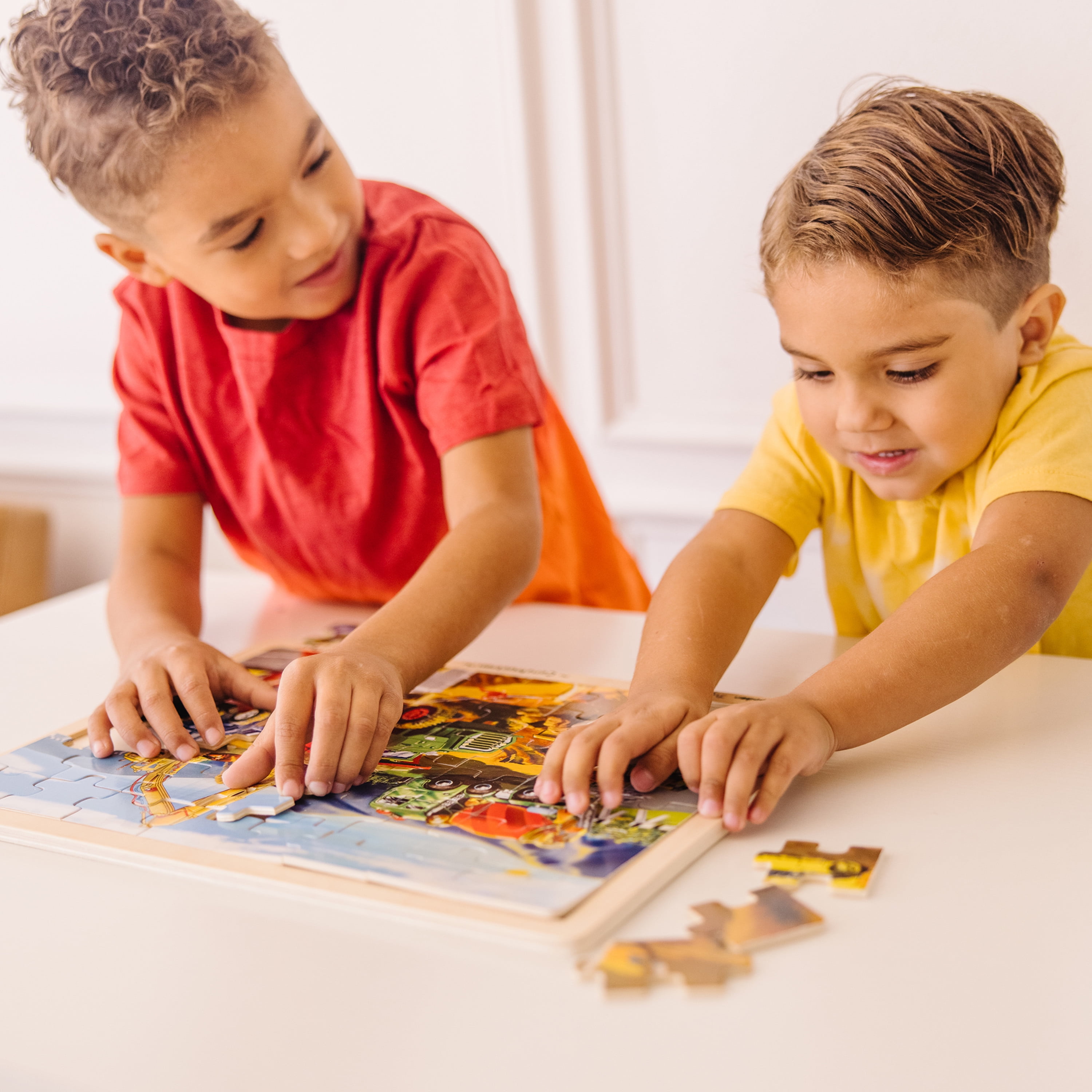  Melissa & Doug Construction Vehicles 4-in-1 Wooden Jigsaw  Puzzles in a Box (48 pcs) - FSC-Certified Materials : Melissa & Doug:  Everything Else