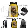 thumbnail image 6 of Uourmeti Spacious Interior Student Bookbag for Shopping Outdoor, 17 Inchs Smooth Zippers School Backpack, Cat Print Design, 6 of 6