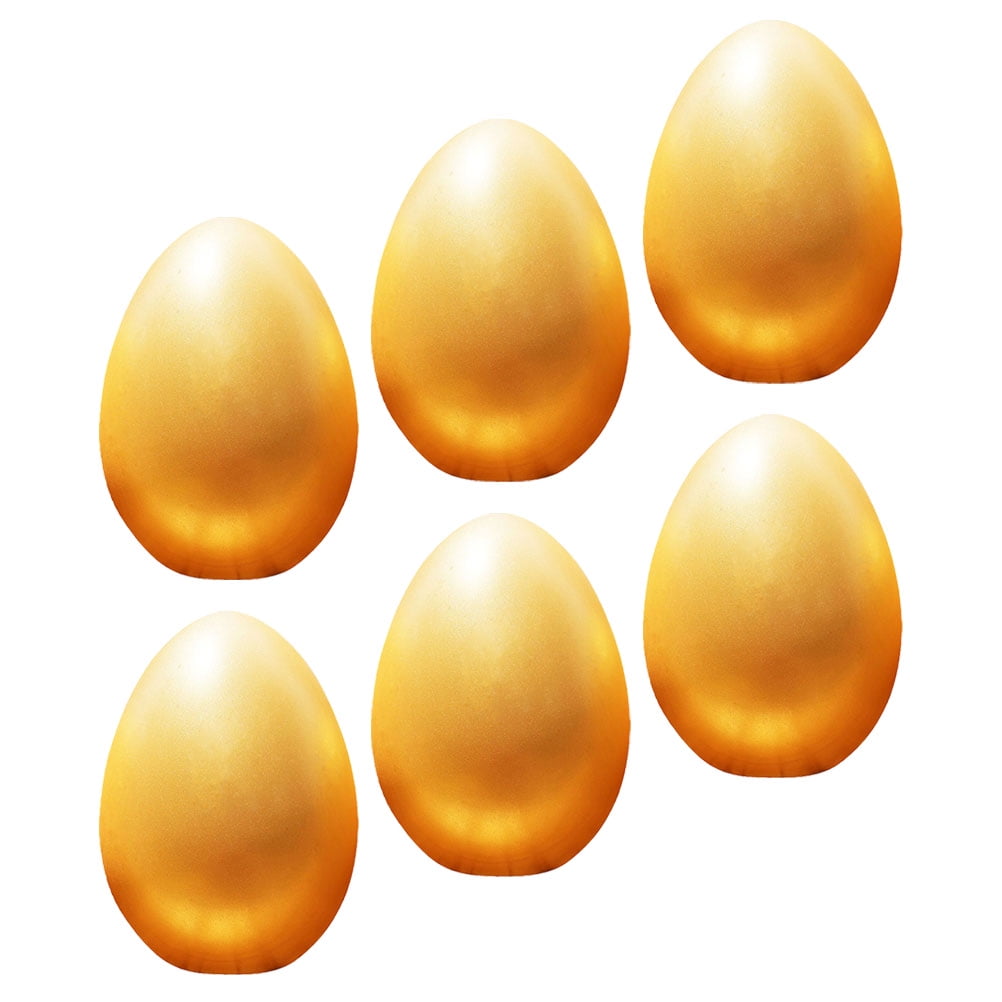 OUNONA 6Pcs Empty Golden Eggs Wedding Party Lottery Egg Multi-functional Golden Easter Egg
