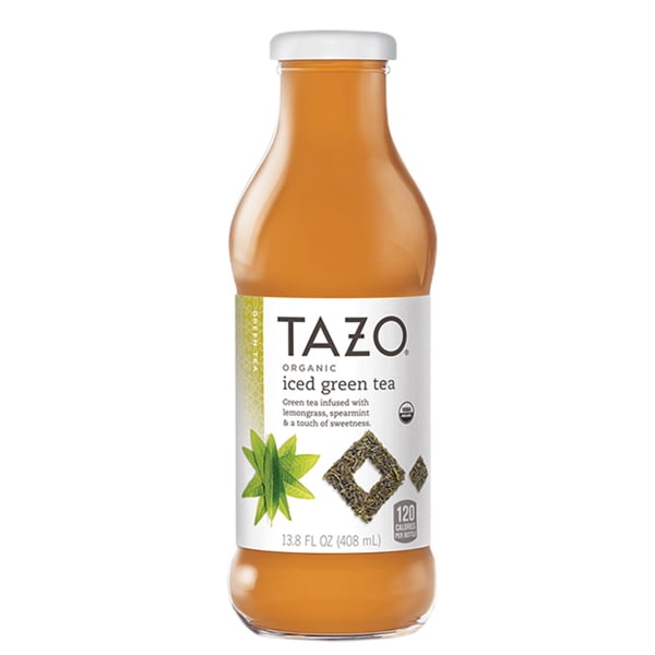 Tazo Organic Iced Green Tea 13.8 oz Glass Bottles Pack of 12