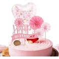 thumbnail image 1 of Decoración de tarta de cumpleaños para niña, 6 piezas, decoración de tarta de feliz cumpleaños, decoración de tarta de feliz cumpleaños, decoración de globos (rosa), 1 of 5