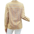thumbnail image 3 of Long Sleeved Women's Blouses Striped Shirts Button Down Loose Fit Casual Tops, 3 of 5
