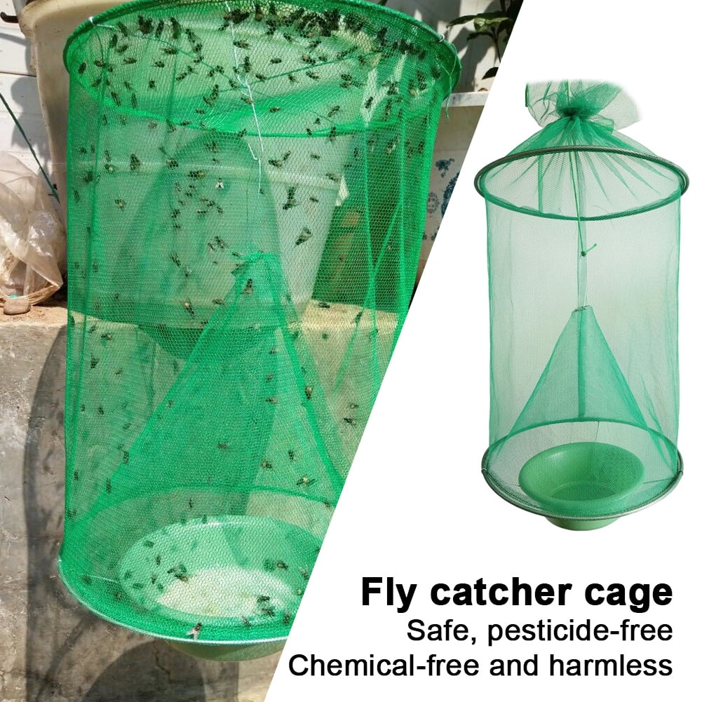 5 Pack Fly Traps Outdoor, Ranch Fly Traps Fly Catcher Cage for Indoor or Outdoor Family Farms, Park, Restaurants
