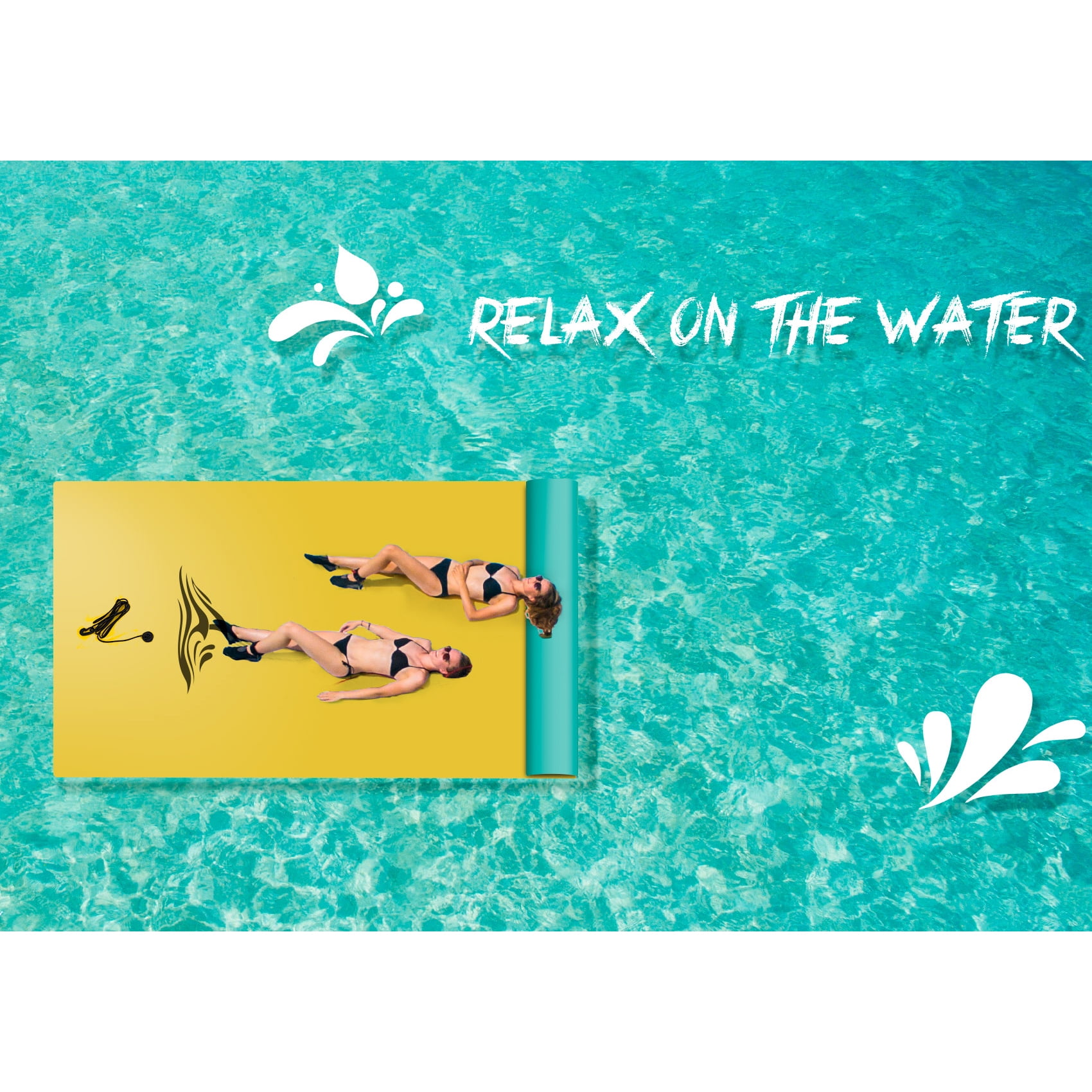 CIPACHO 3-Layer XPE Floating Water Mat with Storage Straps, 10' x 6', Yellow CIPACHO 3-Layer XPE Floating Water Mat with Storage Straps, 10' x 6', Yellow