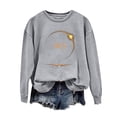 thumbnail image 2 of Itsame Long Sleeved T-Shirt Women Round Neck Printed Long Sleeves Undershirts Gray Size M, 2 of 3