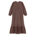thumbnail image 6 of YONGHS Womens Abaya Long Sleeve Muslim Prayer Dress Casual Ruffle Islamic Kaftan with Pocket Coffee XL, 6 of 6