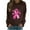 Brown, variant on WREESH Women's Fall Long Sleeve Breast Cancer Awareness Sweatshirt Loose Crewneck Pullover Top Pink Ribbon Graphic Shirts White