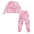 thumbnail image 3 of DISNIMO Breast Awareness Print 2 Pack Womens Pajama Sets Long Sleeve Top Long Pants Lounge Sets Soft Comfy Loungewear Pj Set with Pocket, Available in Plus Size, 2XL, 3 of 7