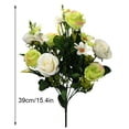 thumbnail image 2 of 10\-branch Artificial Rose Bouquet Simulation flower bouquet Decor Wedding Party Cloth Flower green white, 2 of 8
