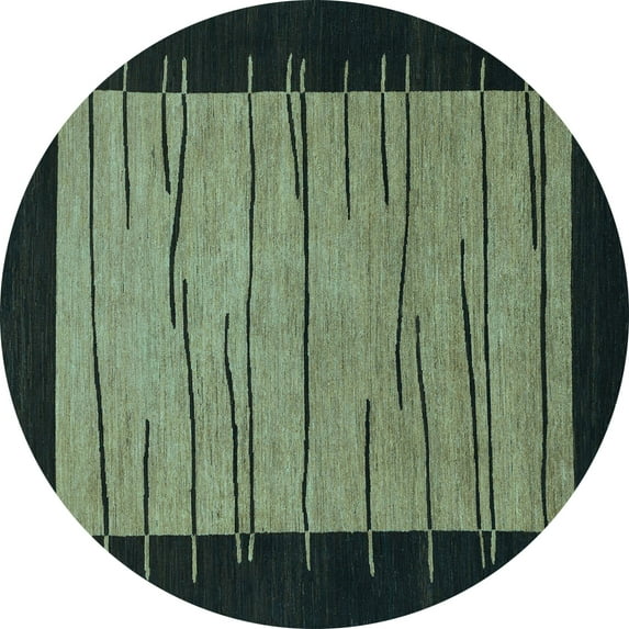 Ahgly Company Indoor Round Abstract Light Blue Modern Area Rugs, 5' Round