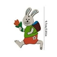 Zenghuiiii New Easter Wooden Pendant Easter Bunny Egg Decoration