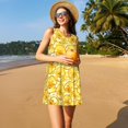 thumbnail image 3 of Lsque Cool Duck With Yellow Strip Pattern Summer Dresses for Women – Sleeveless T-Shirt Swing Sundress, Perfect for the Beach and Casual Days, 3 of 7