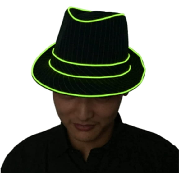 LINLIN LED Hat, LED Jazz Hat Flashing Fedora Hats Dancing Performance Bowler Hat Boys Girls Christmas Party Hats for Halloween Fancy Dress Party Cosplay Performance