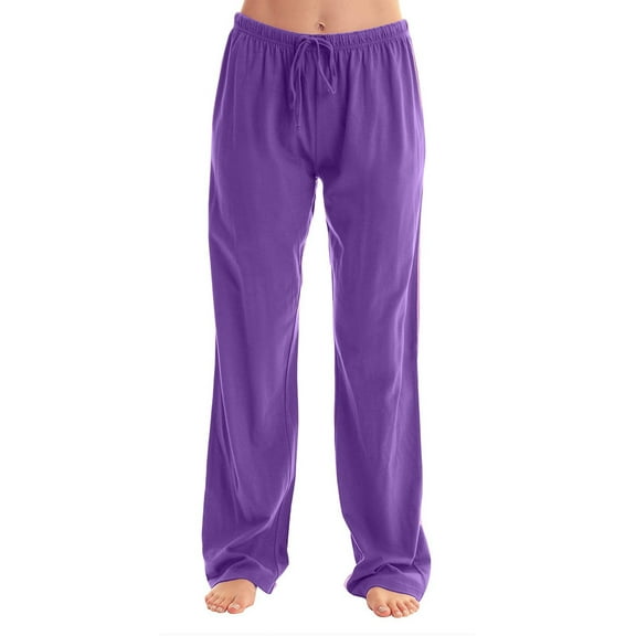 WoenderWiz Womens Yoga Sweatpants Wide Leg High Waisted Lounge Pajamas Pants Comfy Workout Loose Pants Purple XXL