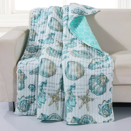 America Quilted Throw - Global Trends Coastal Seashell 50x60-Inch Quilted Throw Blanket