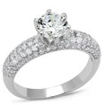 thumbnail image 1 of Alamode 3W1253-10 Femmes Anneau en Laiton Rhodié avec AAA Grade CZ en Clair - Taille 10, 1 of 1