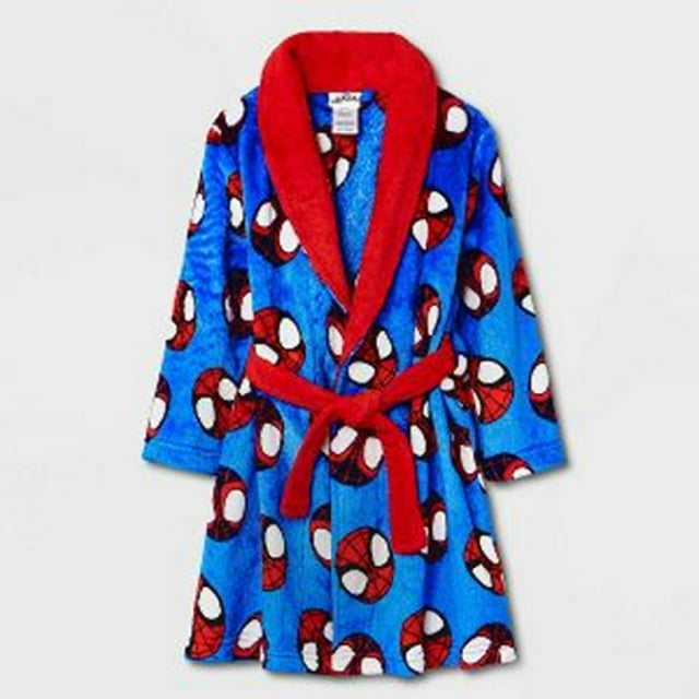 SpiderMan Spiderman  head Toddler Boys Robe, Sizes 2T5T (4t/5t