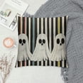 thumbnail image 2 of PHYHOO Halloween Ghost Throw Pillow Cover, Black Stripes Cushion Case Decoration for Sofa Couch, 2 of 5