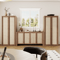 thumbnail image 6 of Brafabhome 67" Tall Rattan Storage Cabinet with 2 Doors, Wooden Pantry Cabinets with 4 Adjustable Shelves & Solid Wood Handle for Home, Kitchen | Nature, 6 of 11