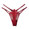 thumbnail image 4 of Women Underwear Thongs Lace Bikini Panties G String Thong Stretch Ladie Brief Thong Sheer Lingerie for Women Large Panties for Pack Glow in The Dark Lingerie plus Size G on Clearance One Size Red, 4 of 5