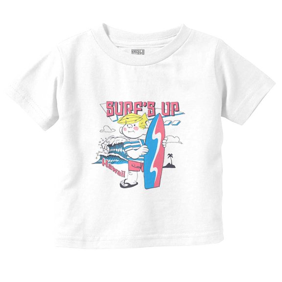 Dennis The Menace Surfs Up Hawaii Toddler Boy Girl T Shirt Infant Toddler Brisco Brands 6M