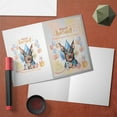 thumbnail image 3 of Watercolor Doberman Pinscher Happy Birthday Celebration Balloons Gift Party 5x7in Folded Greeting Card Doberman Dog Lover Gifts Single Note Card with Envelope - 00028, 3 of 5