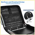 thumbnail image 4 of Shades Wearing Cat Printed Zipper Binder with Handle&Shoulder Strap 2 inch 3 Ring 500+300 Sheet Capacity File Folder Organizer, 4 of 8