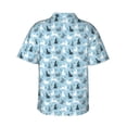 thumbnail image 3 of Daiia Black White Gray Rabbit Hawaiian Shirt for Men Gentle Cotton Regular Short Sleeve Casual-Large, 3 of 9